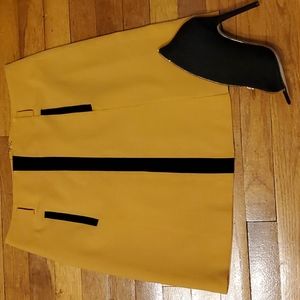 Mustard & Black Block Skirt